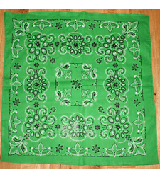 Extra Large Cotton Bandana Scarf Texas Paisley Green Black